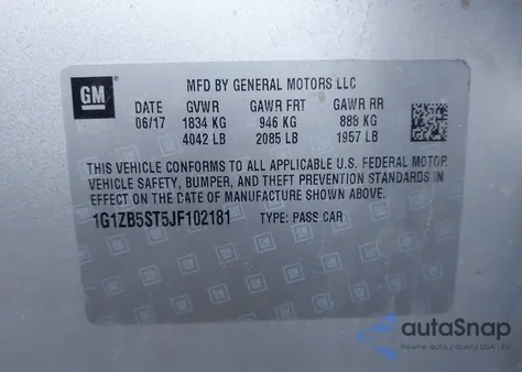 2018 Chevrolet Malibu 1Ls from USA, damaged, VIN 1G1ZB5ST5JF102181
